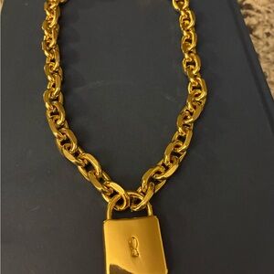 Vince Camuto Gold Chain Necklace with Padlock